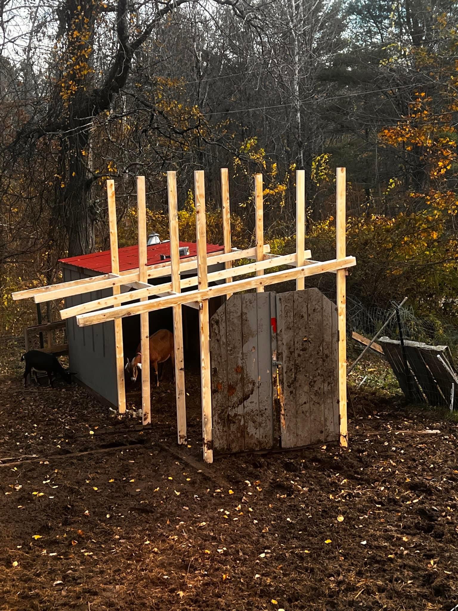 goat barn construction image